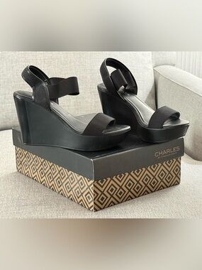 CHARLES DAVID WEDGE SANDALS SIZE 7M